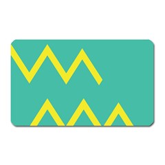 Waves Chevron Wave Green Yellow Sign Magnet (rectangular) by Mariart