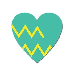 Waves Chevron Wave Green Yellow Sign Heart Magnet