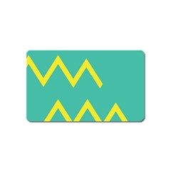 Waves Chevron Wave Green Yellow Sign Magnet (name Card)