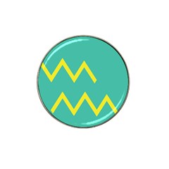 Waves Chevron Wave Green Yellow Sign Hat Clip Ball Marker (4 Pack) by Mariart