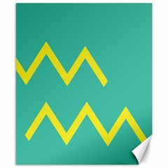 Waves Chevron Wave Green Yellow Sign Canvas 8  X 10 