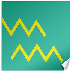 Waves Chevron Wave Green Yellow Sign Canvas 12  X 12  