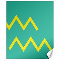 Waves Chevron Wave Green Yellow Sign Canvas 16  X 20   by Mariart