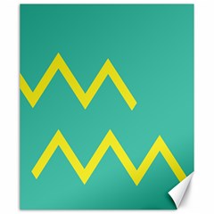 Waves Chevron Wave Green Yellow Sign Canvas 20  X 24   by Mariart