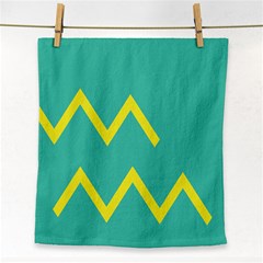 Waves Chevron Wave Green Yellow Sign Face Towel