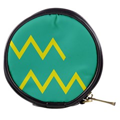 Waves Chevron Wave Green Yellow Sign Mini Makeup Bags by Mariart