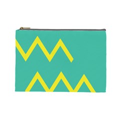 Waves Chevron Wave Green Yellow Sign Cosmetic Bag (large)  by Mariart