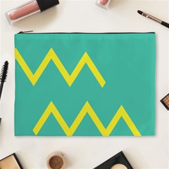 Waves Chevron Wave Green Yellow Sign Cosmetic Bag (xl)