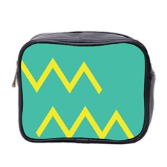 Waves Chevron Wave Green Yellow Sign Mini Toiletries Bag 2-side