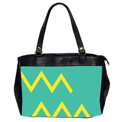 Waves Chevron Wave Green Yellow Sign Office Handbags (2 Sides) 