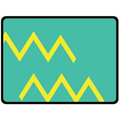 Waves Chevron Wave Green Yellow Sign Fleece Blanket (large)  by Mariart