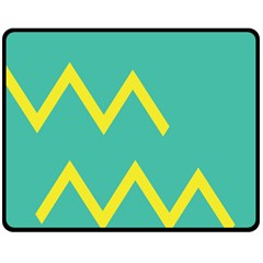 Waves Chevron Wave Green Yellow Sign Fleece Blanket (medium)  by Mariart