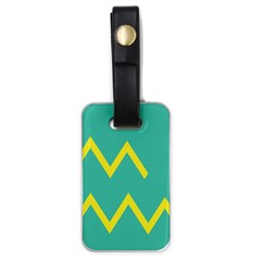 Waves Chevron Wave Green Yellow Sign Luggage Tags (one Side)  by Mariart