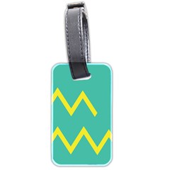 Waves Chevron Wave Green Yellow Sign Luggage Tags (two Sides) by Mariart