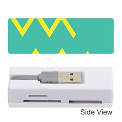 Waves Chevron Wave Green Yellow Sign Memory Card Reader (stick) 