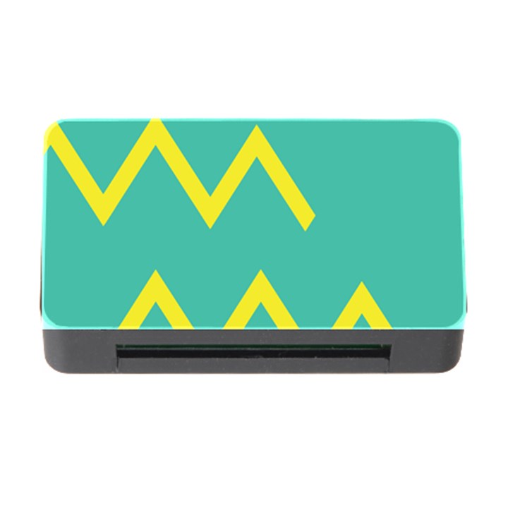 Waves Chevron Wave Green Yellow Sign Memory Card Reader with CF