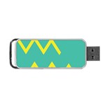 Waves Chevron Wave Green Yellow Sign Portable USB Flash (Two Sides) Front