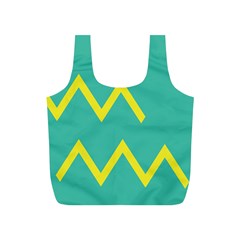 Waves Chevron Wave Green Yellow Sign Full Print Recycle Bags (s)  by Mariart