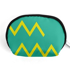 Waves Chevron Wave Green Yellow Sign Accessory Pouches (medium)  by Mariart