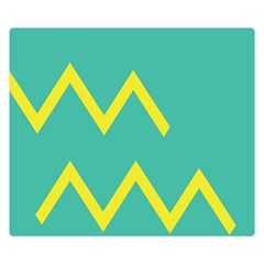 Waves Chevron Wave Green Yellow Sign Double Sided Flano Blanket (small)  by Mariart