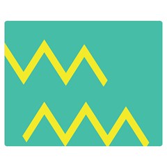 Waves Chevron Wave Green Yellow Sign Double Sided Flano Blanket (medium)  by Mariart