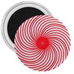 Spiral Red Polka Star 3  Magnets