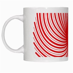 Spiral Red Polka Star White Mugs