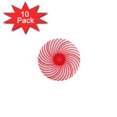 Spiral Red Polka Star 1  Mini Magnet (10 Pack)  by Mariart