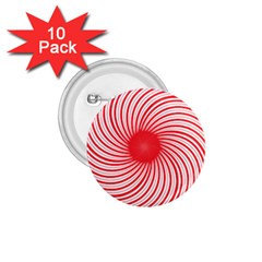 Spiral Red Polka Star 1 75  Buttons (10 Pack)