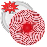 Spiral Red Polka Star 3  Buttons (10 pack)  Front