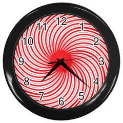 Spiral Red Polka Star Wall Clocks (black)