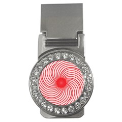 Spiral Red Polka Star Money Clips (cz) 