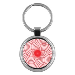 Spiral Red Polka Star Key Chains (round)  by Mariart