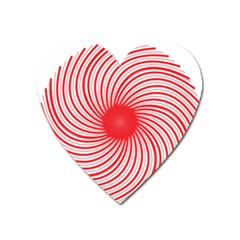 Spiral Red Polka Star Heart Magnet by Mariart