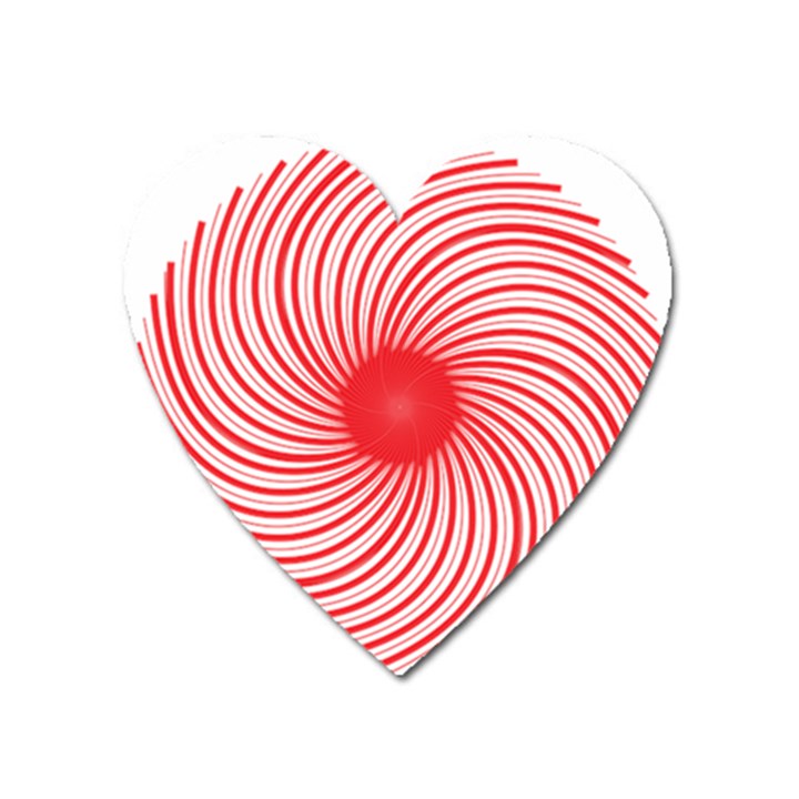 Spiral Red Polka Star Heart Magnet