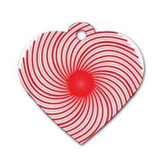 Spiral Red Polka Star Dog Tag Heart (one Side) by Mariart