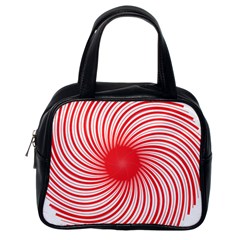 Spiral Red Polka Star Classic Handbags (one Side)