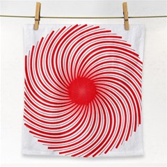 Spiral Red Polka Star Face Towel