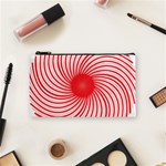 Spiral Red Polka Star Cosmetic Bag (Small)  Front