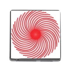 Spiral Red Polka Star Memory Card Reader (square) by Mariart