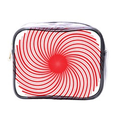 Spiral Red Polka Star Mini Toiletries Bags by Mariart