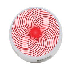 Spiral Red Polka Star 4-port Usb Hub (two Sides)  by Mariart