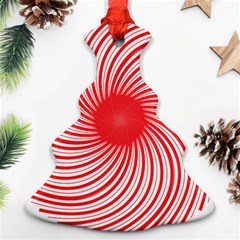 Spiral Red Polka Star Christmas Tree Ornament (two Sides)