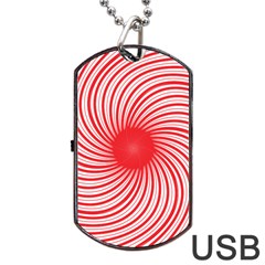 Spiral Red Polka Star Dog Tag Usb Flash (one Side) by Mariart