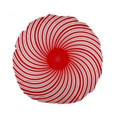 Spiral Red Polka Star Standard 15  Premium Round Cushions by Mariart