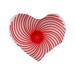 Spiral Red Polka Star Standard 16  Premium Heart Shape Cushions Front