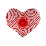 Spiral Red Polka Star Standard 16  Premium Heart Shape Cushions Back