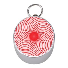 Spiral Red Polka Star Mini Silver Compasses