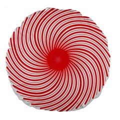 Spiral Red Polka Star Large 18  Premium Flano Round Cushions by Mariart