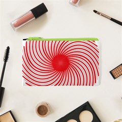 Spiral Red Polka Star Cosmetic Bag (xs)